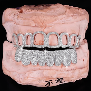 ราคาที่ดีที่สุดที่กำหนดเองเงินฟันกริลสไตล์ฮิปฮอปเครื่องประดับเพชรโมอิสซาไนท์เย็นอุปกรณ์เสริมคุณภาพสูงสำหรับฟัน - Product Image 1