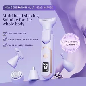 Maquinilla de afeitar eléctrica <span class=keywords><strong>5</strong></span> en 1 para mujer, depilación para cuerpo, nariz, recortadora de pelo, maquinilla de afeitar eléctrica inalámbrica, depiladora, dispositivo de belleza - Product Image 3
