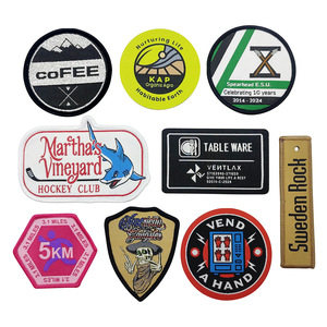 Fashionable Circle Shape Custom Western Logo Cute Character Woven <b>Patch</b> Weaving Machine Hook and Loop <b>Patches</b> - Product Image 6