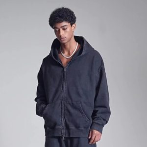 2025 Outono American Trendy Brand Peso Pesado 480G Retro <span class=keywords><strong>Cardigan</strong></span> Lavado Cera Impresso <span class=keywords><strong>Hoodie</strong></span> <span class=keywords><strong>Jacket</strong></span> para Homens - Product Image 1