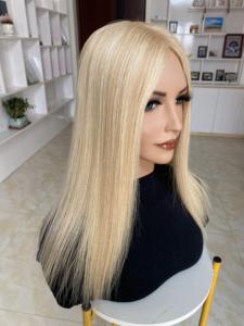 Prêt à expédier de haute qualité 5x6.5 haut en soie Topper pour les femmes 100% toupet de cheveux humains russe européen vierge pièce de cheveux Base en soie - Product Image 4