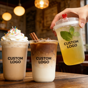 Gobelets en plastique jetables à paroi simple pour thé au lait, 9 oz et 14 oz, avec couvercles de 90 mm de diamètre, pour les cafés - Product Image 6