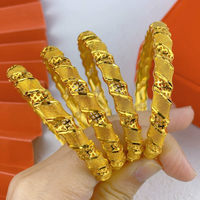 Offre Spéciale indien dubaï déclaration bijoux de luxe bracelets plaqué or 24 carats évidé fleur Totem mariée or Bracelet en gros
