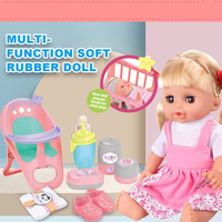 Poupée nouveau-né de 14 pouces avec accessoires pour boire et faire pipi, 12 sons, jouets d'imitation, poussette pour poupée