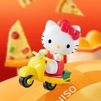 Venta al por mayor: 100% auténtico, 6 piezas/set de la serie Hello Kittyed Pizza Shop Diary, figuras de dibujos animados de PVC en caja sorpresa, adornos de escritorio.
