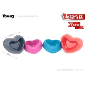 Ciotola per animali domestici a forma di cuore Yommy 27 cm con doppio scomparto per cani e gatti - Product Image 2