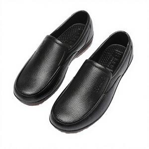 Chaussures de chef pour hommes en cuir imperméable avec semelle extérieure antidérapante en EVA pour restaurant et cuisine - Product Image 2