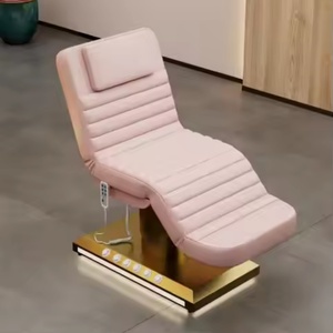 Beauty Nail Salon <b>Electric</b> Facial Bed Height Adjustable Gold Stainless Steel Pu Massage Bed Massage <b>Table</b> for Leisure Facilities - Product Image 2