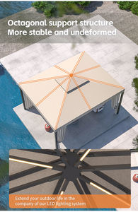 Padiglione Gazebo Pergola da Giardino Esterno Bordo Piscina in Alluminio con Tessuti Dickson Durevoli Protezione UV e Antipioggia - Product Image 3