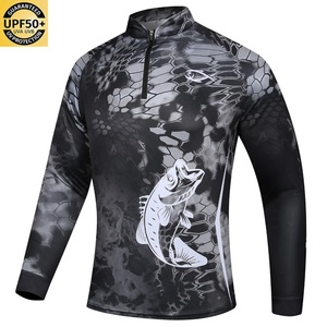 Camisetas de manga larga con protección solar UPF 50+ para hombre, camisetas con cremallera para senderismo, pesca y actividades al aire libre con protección UV. - Product Image 1