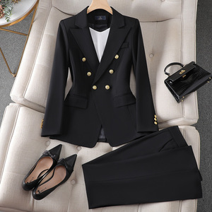 ชุดสูทขนาดเล็กคอปกกางเกงสำหรับสาวออฟฟิศหรูหรา - Product Image 5