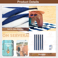 Factory Wholesale Soft Breathe Quick Water Absorption High Quality 100% Cotton Luxury Striped Beach Towel with logo Custom Print