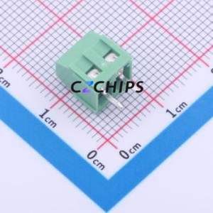 TY381-3.81-02P-14-00AH Screw Terminal Block Through hole Component (THT),P=3.81mm Connector 1x2P 3.81mm Green Through Hole - Product Image 2