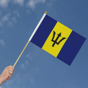 Impresión digital personalizada Barbados Country Stick Hand Held Flag para deportes - Product Image 5