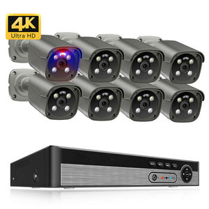 Kit kamera keamanan 4K 8MP, kamera CCTV PoE sistem 8 deteksi gerakan Audio dua arah jaringan IP keamanan rumah - Product Image 1