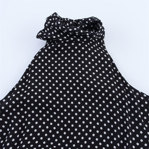 Vestidos holgados sexys sin mangas con cuello halter y lunares para mujer - Product Image 3