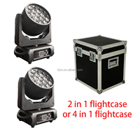 Lumière de scène à tête mobile LED Zoom Wash 19x15w RGBW 4 en 1 avec zoom de bande pour scène, DJ, discothèque, boîte de nuit