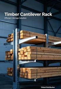 Steel Cantilever Rack Single Sided <b>Adjustable</b> Hot-Dip Galvanized for Wood Storage - Product Image 4