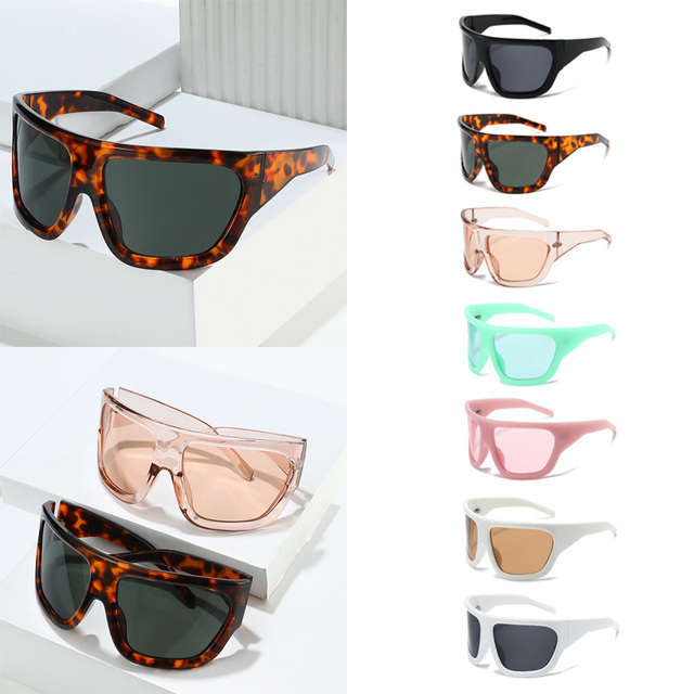 DL Glasses Large Oversize Frame Sunglasses Futurisic One Piece Mask Sun Shade Glasses Eye Protection Punk Eyewear