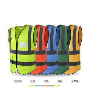 Yueli – gilet réfléchissant jaune fluorescent, vêtements de sécurité respirants à plusieurs poches pour chantier de construction, cyclisme, unisexe, L X - Product Image 5