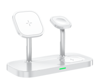 2024 Unique 3-en-1 15W chargeur sans fil magnétique rapide PC matériel mise à niveau lampe Station de charge Dock pour iPhone EarPods pour AirP