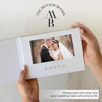 Álbum de Vídeo de Boda de Lujo con Encuadernación en Lino ODM, Pantalla IPS de 7 Pulgadas, 4GB de Memoria, Álbum de Vídeo Personalizado para Recuerdo de Despedida de Soltera