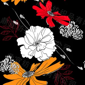 Großhandel benutzer definierte digital gewebte bedruckte Stoff aus Polyester Tropical Pflanzen Muster Stoff für Kleid, Jacke Mantel Stoff