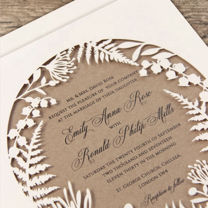 Cartes d'invitation <span class=keywords><strong>Ecco</strong></span> Kraft naturelles découpées au Laser et cartes d'invitation d'anniversaire - Product Image 3