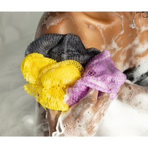 OEM đích thực thực phi tẩy tế bào chết Net Sponge Bath Sponge với knots và dây thừng trở lại Scrubber Exfoliator máy giặt vải - Product Image 2