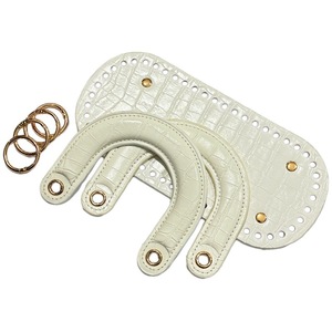 ชุดอุปกรณ์ตกแต่งหนังจระเข้ PU แบบ DIY สำหรับทำกระเป๋าถือแฮนด์เมด กระเป๋าโครเชต์ กระเป๋าผู้หญิง กระเป๋าปะติดปะต่อ ฐานหูหิ้วกระเป๋า - Product Image 6