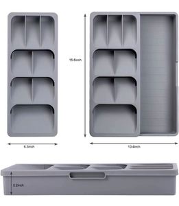Folding Kitchen Cabinet <b>Drawer</b> Compartment Chopsticks Holder Food Grade PP Multifunction <b>Storage</b> Box - Product Image 6