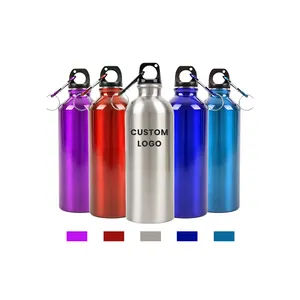 Grosir warna-warni dapat digunakan kembali baja tahan karat 500Ml 700Ml 1000Ml Gym aluminium olahraga minum botol air datar untuk musim dingin