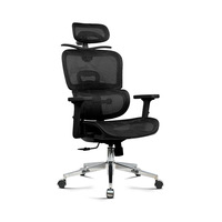 Chaise de bureau ergonomique moderne en maille, avec fonctionnalités réglables, cadre en aluminium, chaise de travail pivotante haut de gamme pour PDG, extensible