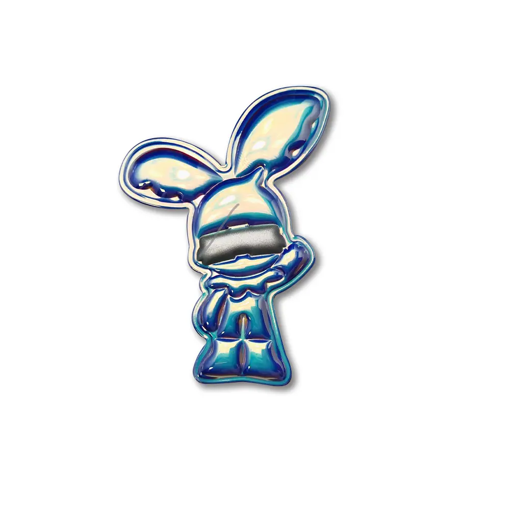 Environmental Embossed Rabbit Logo Heat Press 3D Laser Reflection TPU patch