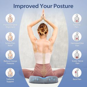 Cuscino a <span class=keywords><strong>ciambella</strong></span> in memory foam per coccige, emorroidi e dolore al coccyx, ideale per post-parto, gravidanza, sedile auto e ufficio - Product Image 4