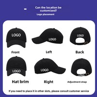 Casquette de baseball en coton lavé vierge en stock, casquette de baseball à broder, logo personnalisé, plusieurs couleurs au choix