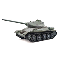 COOLBANK Char d'assaut T-34/85 RC personnalisé camouflage neige 3909-1 PRO Modèle de combat soviétique avec tir de billes, fumée et son 2.4Ghz Édition de collection