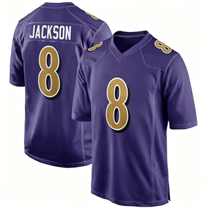 Maillot de football américain à manches courtes personnalisé avec le nom et le numéro du joueur, respirant et à séchage rapide, très vendu - Product Image 1