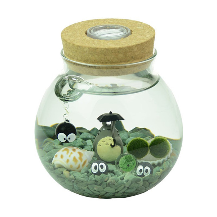 Прозрачная боросиликатная стеклянная банка для террариумов с красочным светом для украшения