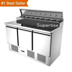 <span class=keywords><strong>Table</strong></span> de préparation réfrigérée pour sandwichs Subway d'<span class=keywords><strong>occasion</strong></span> / <span class=keywords><strong>Table</strong></span> de préparation pour pizzas commerciale / <span class=keywords><strong>Réfrigérateur</strong></span> à salade de comptoir - Product Image 6