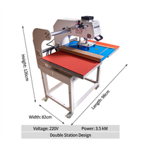 Presse à chaud pneumatique double station 40x60cm, presse de transfert thermique par sublimation de qualité industrielle pour T-shirt, efficacité 2X