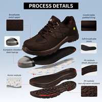 Bottes de sécurité AOXIANG unisexes en cuir microfibre nubuck, antistatiques, isolantes électriques, avec embout en acier, anti-perforation, pour le travail en hiver