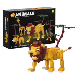 T2020 Animal Lion <b>Building</b> <b>Blocks</b> Cross-border Transformable Model Assembly Giraffe Toy Ornament for Elementary School Students - Product Image 1