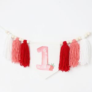 Bannière professionnelle de <span class=keywords><strong>chaise</strong></span> haute arc-en-ciel bannière d'anniversaire avec chapeau avec grand <span class=keywords><strong>prix</strong></span> fond de mur d'anniversaire de fraise - Product Image 3