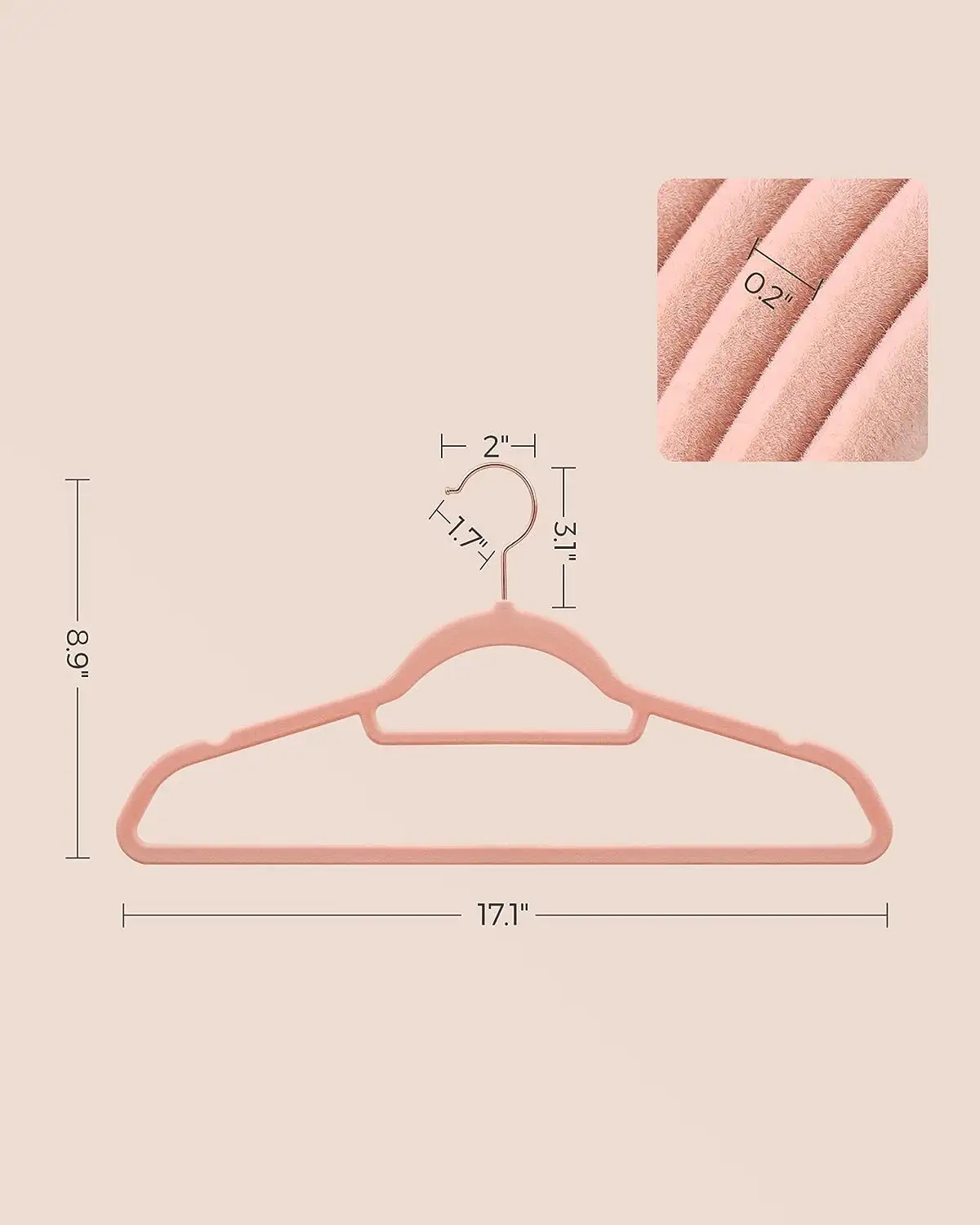 Percha flocada personalizada de fábrica moderna para corbata, abrigo, camisa, pantalones de vestir con gancho giratorio de oro rosa, perchas de terciopelo rosa