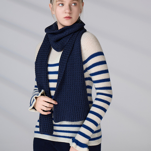 Wholesale Fashion Solid Color Merino <b>Wool</b> Blend Warm Long Thick Knit Neck <b>Wrap</b> Winter Casual Preppy Style Scarf - Product Image 5