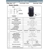 Objectif de capture intelligent F1.0 1/1.17" 12mm 12MP à mise au point manuelle électrique pour surveillance de la circulation et lumière noire ITS