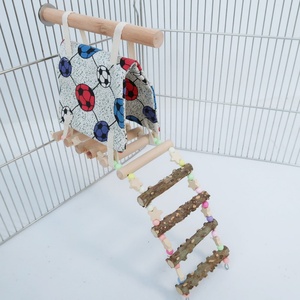 <b>Bird</b> Swing Pet <b>Bird</b> <b>Cage</b> Hanging Bell Colorful Hanging Swing Hammock <b>Bird</b> <b>Cage</b> Decoration Sichuan Pepper Wood Station Pole - Product Image 4