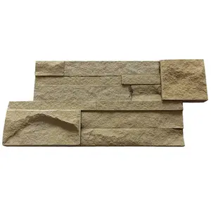 Exteior حجر مستنبت طبيعي جدار الكسوة ، الأصفر ثقافة الحجر الرملي ل حديقة تزيين
