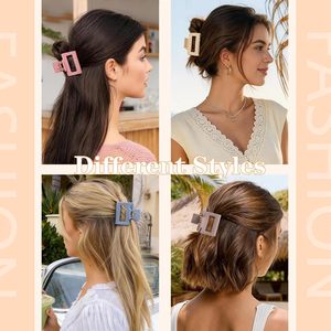 กิ๊บหนีบผมพลาสติกแบบด้าน ขนาดเล็ก 5 ซม. รูปทรงสี่เหลี่ยม |   กิ๊บติดผมแบบยุโรป แข็งแรง ไม่ลื่นหลุด สำหรับผู้หญิงผมหนา ใช้สำหรับงานปาร์ตี้ บรรจุภัณฑ์กล่อง - Product Image 2